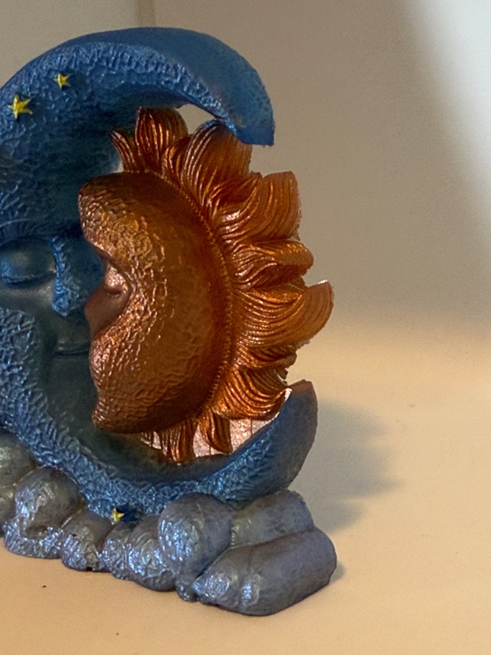 Unique Resin,Blue Moon & Copper Sun Resin Sculpture - Home Art Decor - Picture 6 of 9